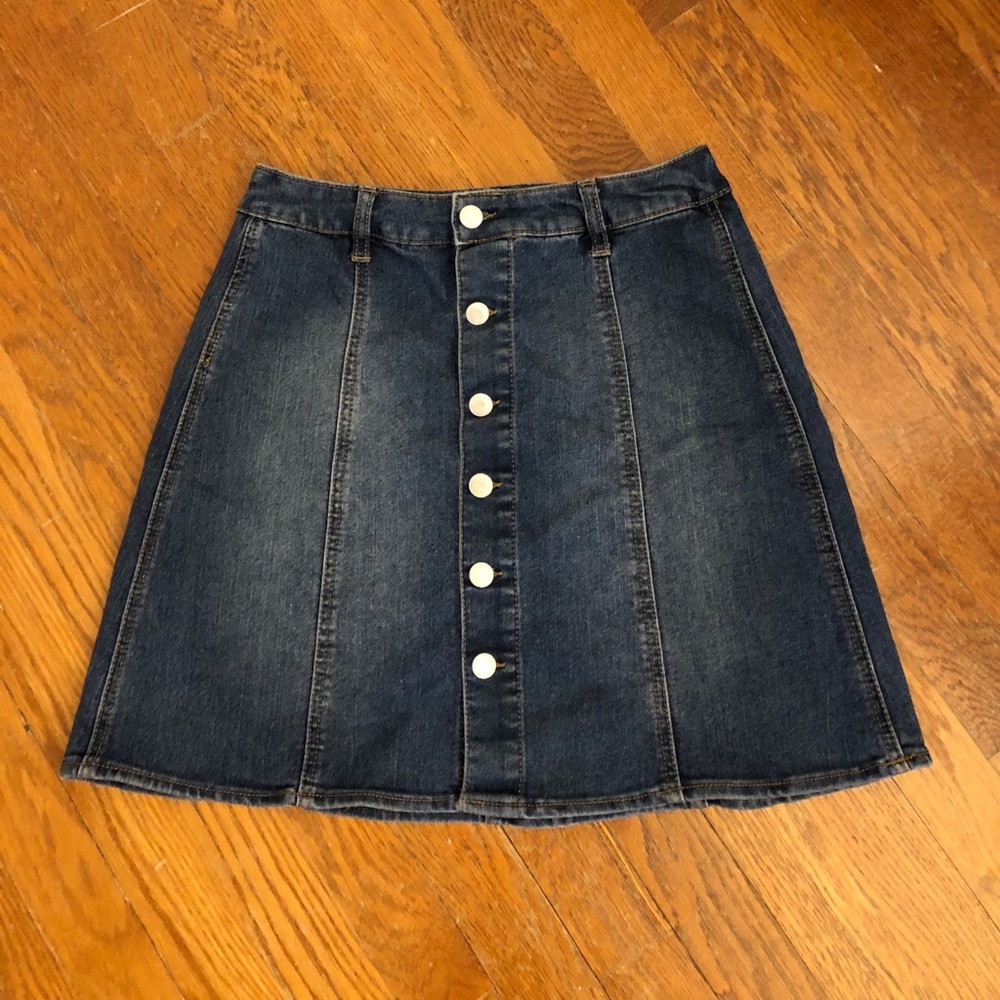 Button Up Jean Skirt